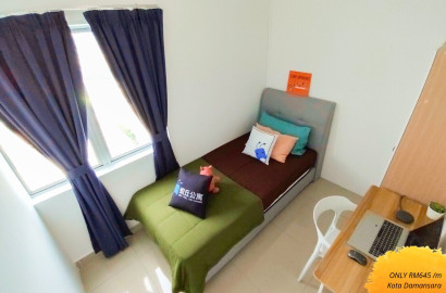 ⭐Female Unit⭐Beside Segi Uni & MRT Kota Damansara, Casa Residenza, Fully Furnish City View Single Room With Aircond, Kot
