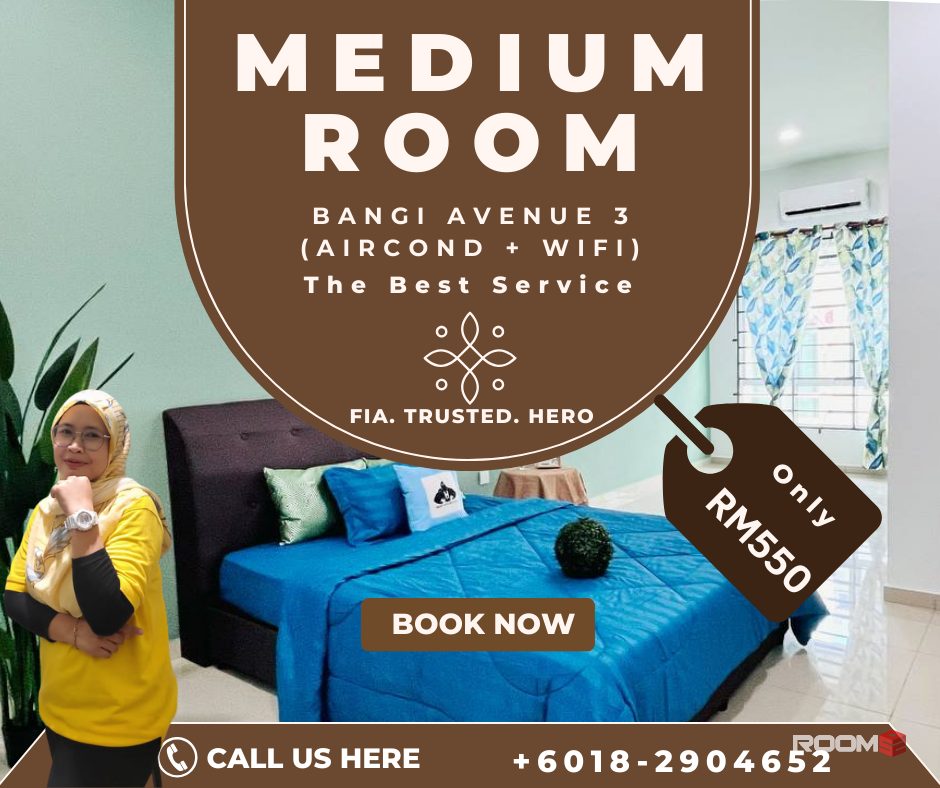 (AIRCOND + FREE WIFI 🔥🔥 ) Bilik Sewa Bangi, Bangi Avenue, Bandar Seri Putra, Bandar Puteri Bangi, Agensi Nuklear, UKM