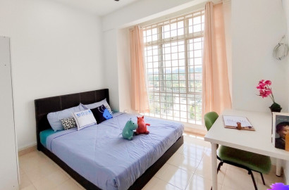 ⭐Seri Atria Apartment⭐Subang Bestari, Fully Furnish Queen Size Bedroom WIth Aircond, Near Help University, Subang Airpor