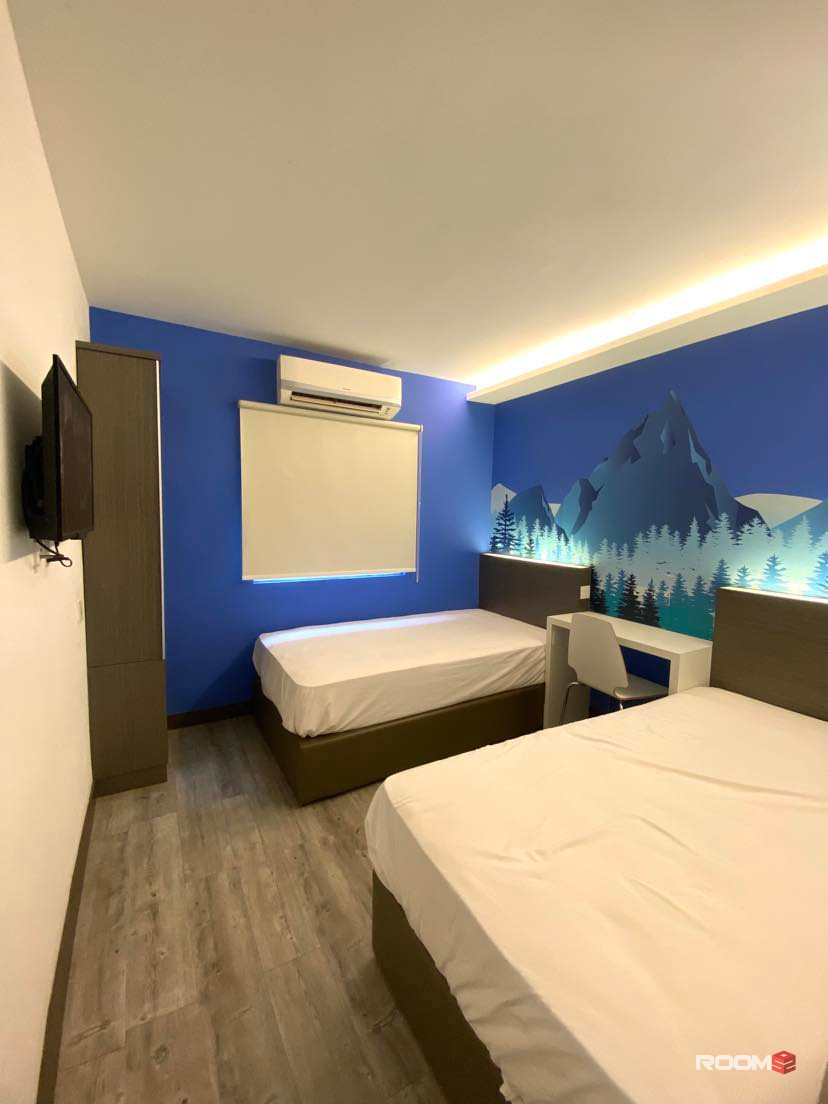 1 + 1 double single bed, immediate move in.