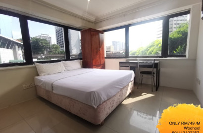Fully Furnished Master room for rent at Check-In @ KL Sentral with private 🛁bathroom