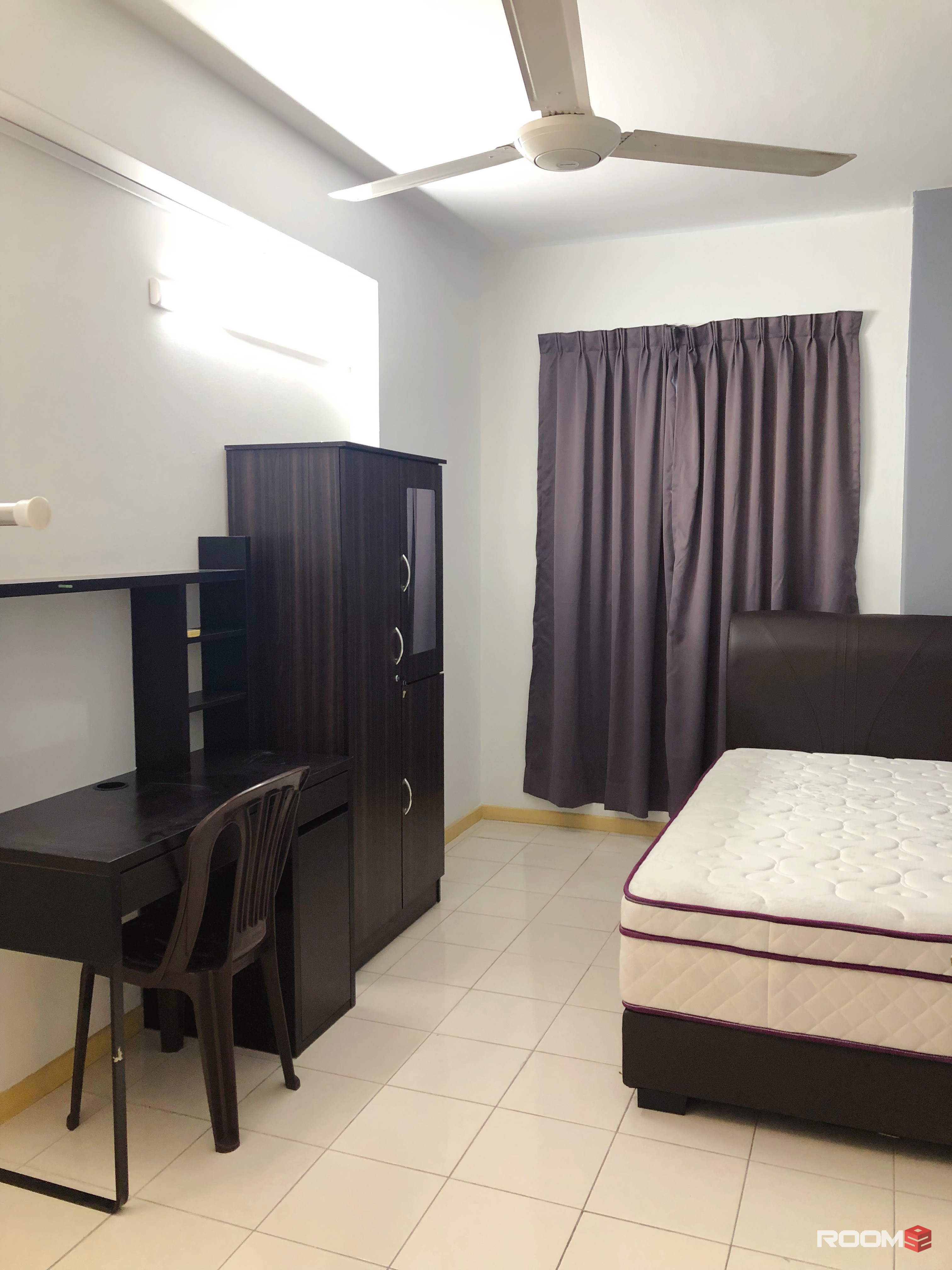 ✨Affordable Fully Furnished Single Room ✨ @ Elmina Green, Special Promotion, New Aircond Wardrobe Table Chair Mattress