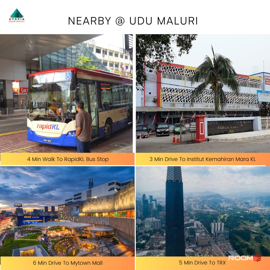 Convenient Maluri Room Rental 🏠 - Perfectly Located Near Bus Route to Bukit Bintang. 🚍